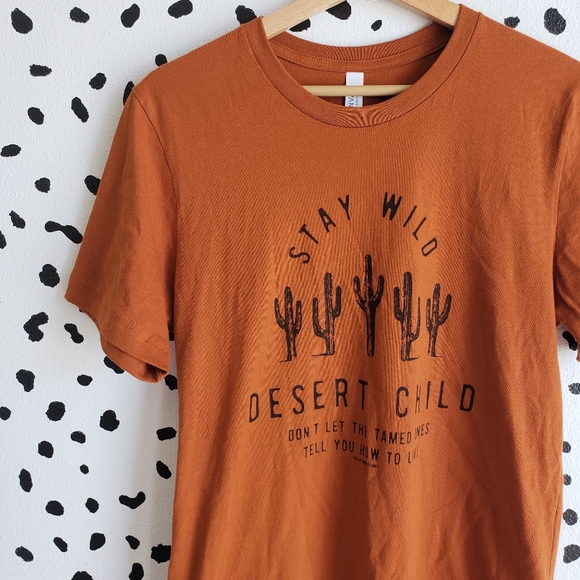 Boho Rust Cactus Short Sleeve Tshirt - Picture 2 of 6